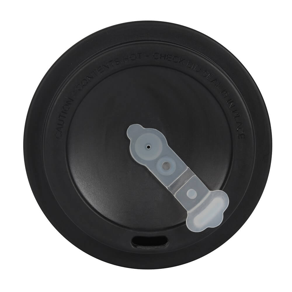 Black silicone travel coffee mug lid