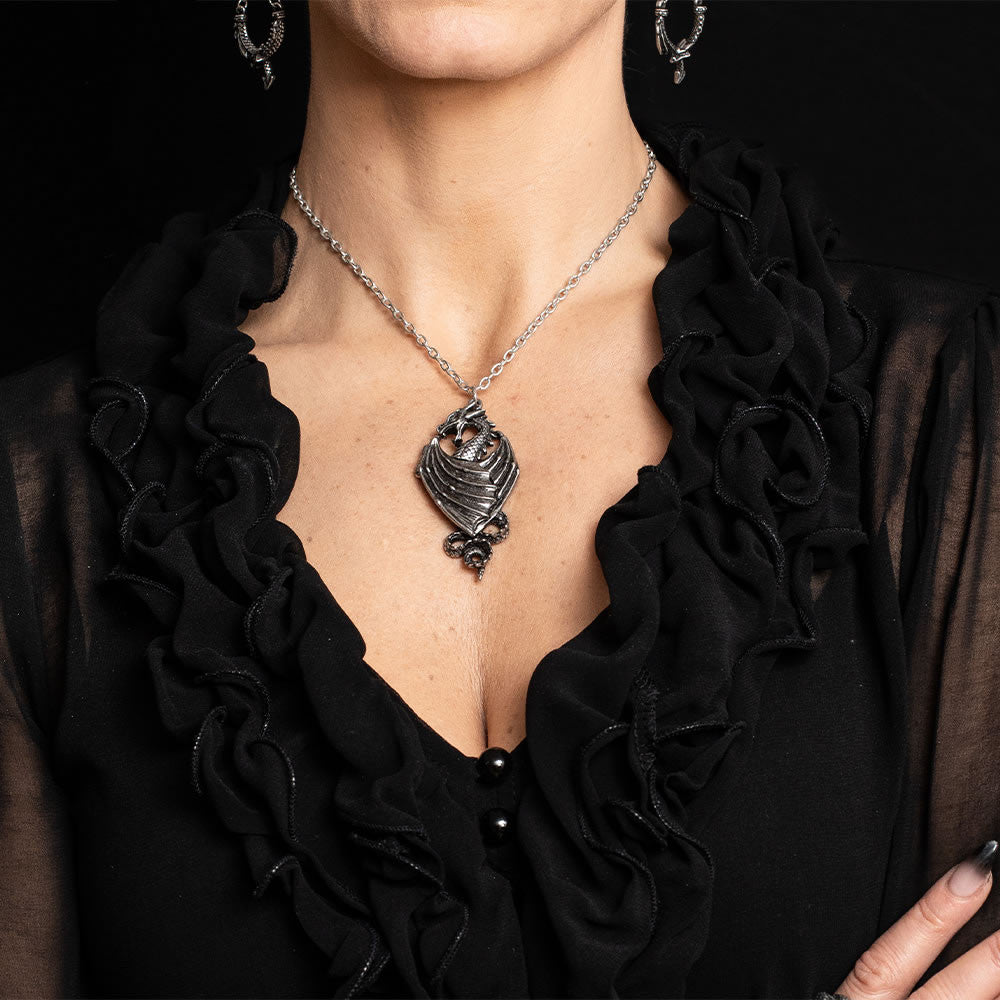 Pewter dragon necklace