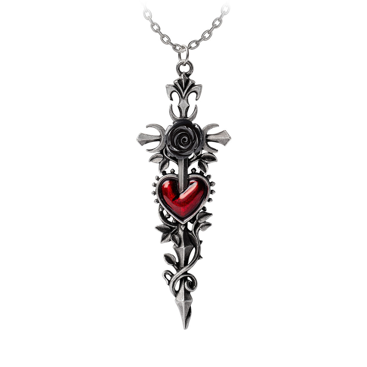 Cross of the Dark Kiss Necklace