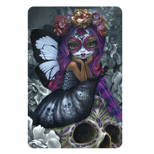 Magnet with gothic skull fairy and day of the dead face paint