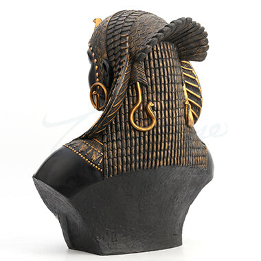 Back of the black and gold Cleopatra bust statue