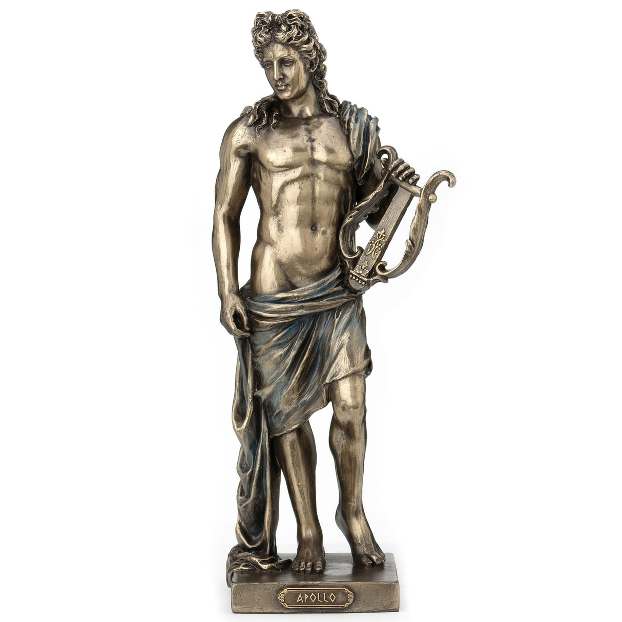 Greek God Apollo Holding Lyre Figurine