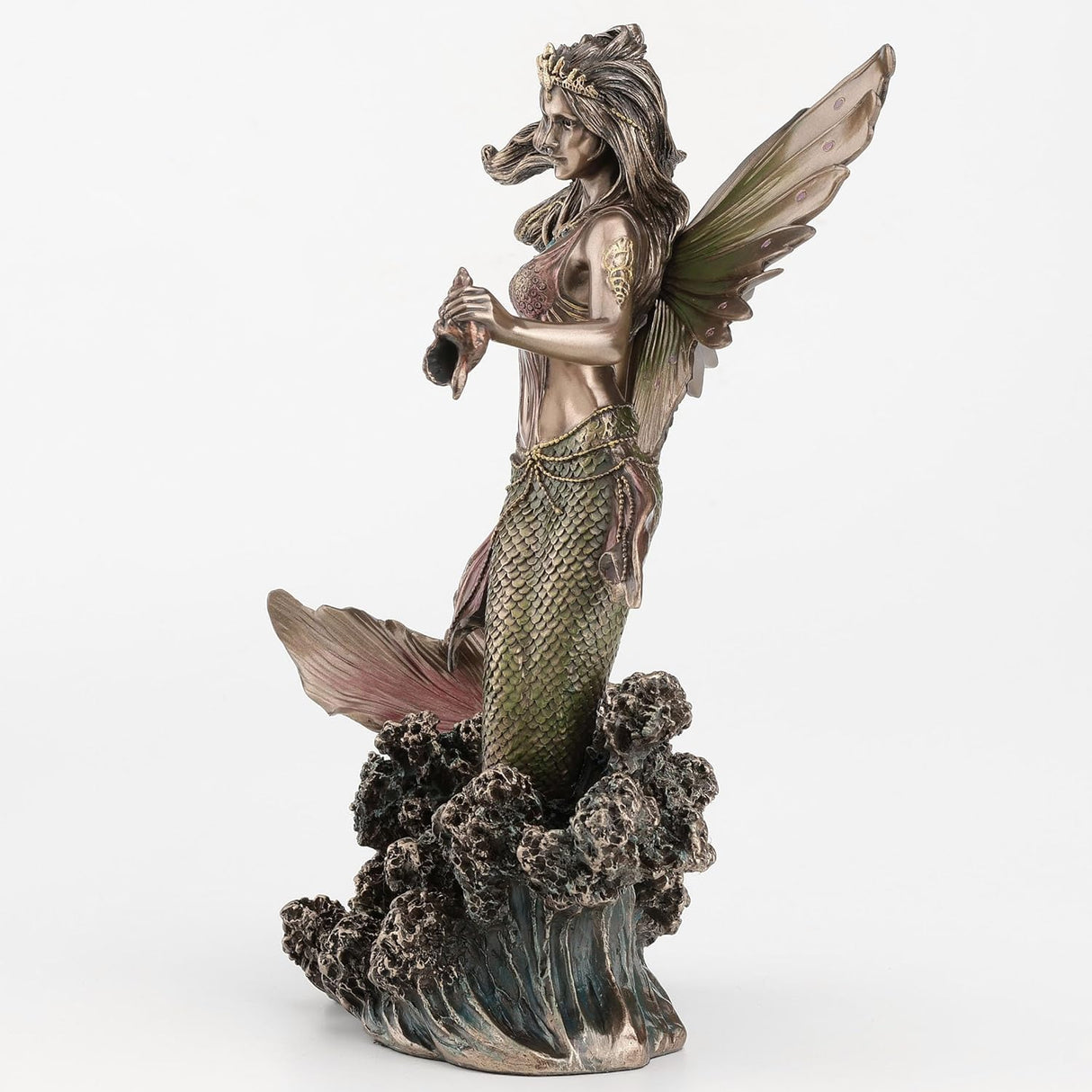 Queen Mermaid Fairy Holding Trident Figurine