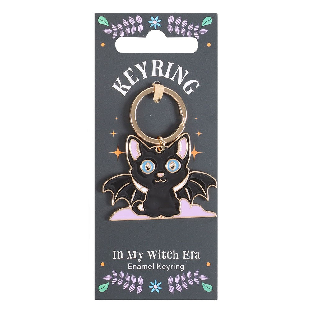 Black cat bat keychain