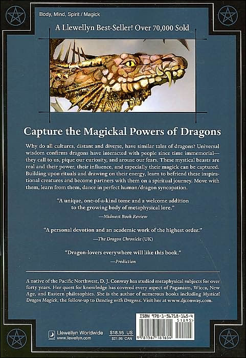 Dancing with Dragons by D.J. Conway book, back cover