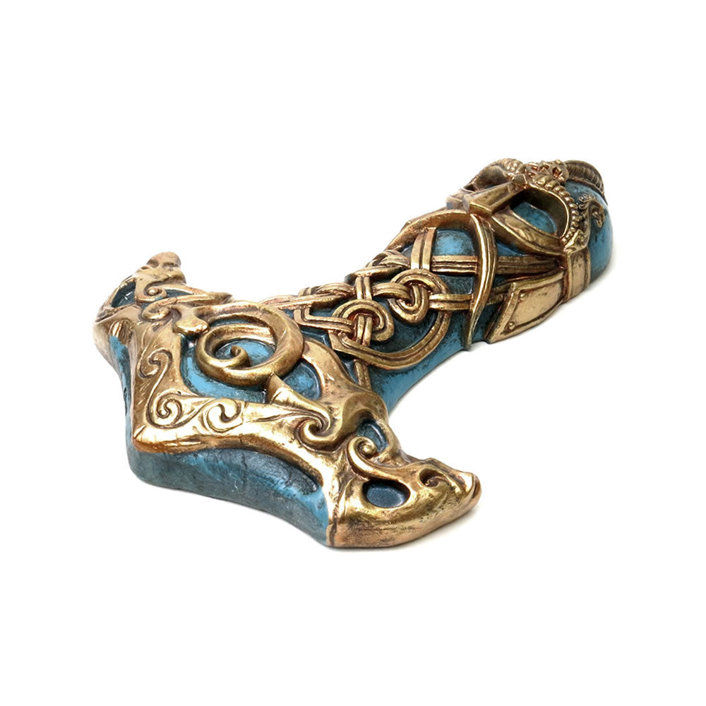 Wall mounted plaque of Norse god Thor's hammer, Mjolnir