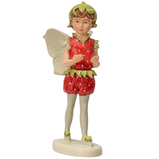 Mini fairy figurine based on Cicely Mary Barker art - fairy wearing a strawberry outfit