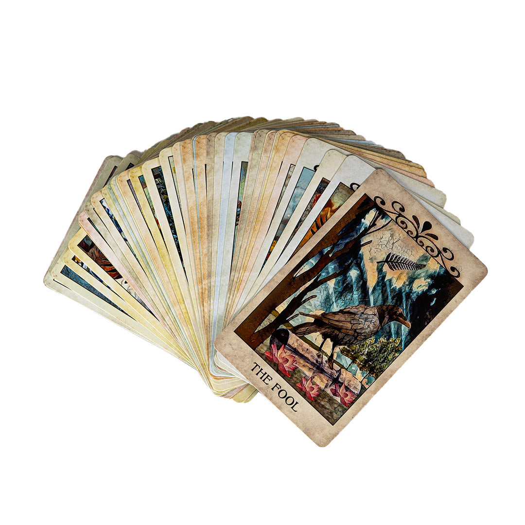 Crow tarot deck cards, showing The Fool