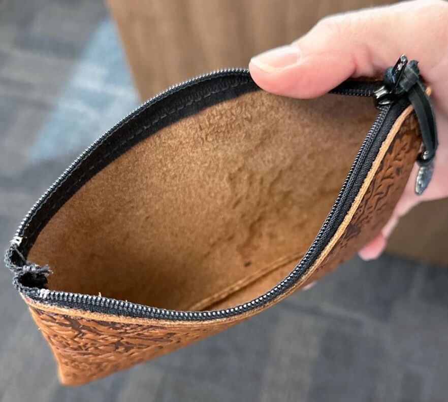Open pouch showing room inside
