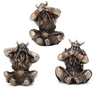 Hear, See, Speak No Evil Vikings Figurine
