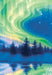Card back art featuring a winter pine forest under the Northern Lights