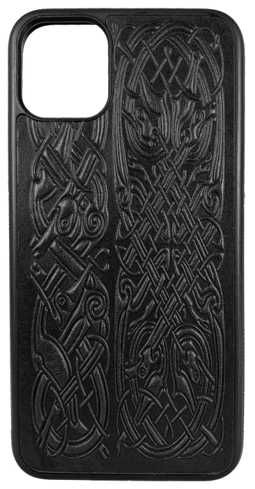 Celtic Hounds Leather iPhone Case