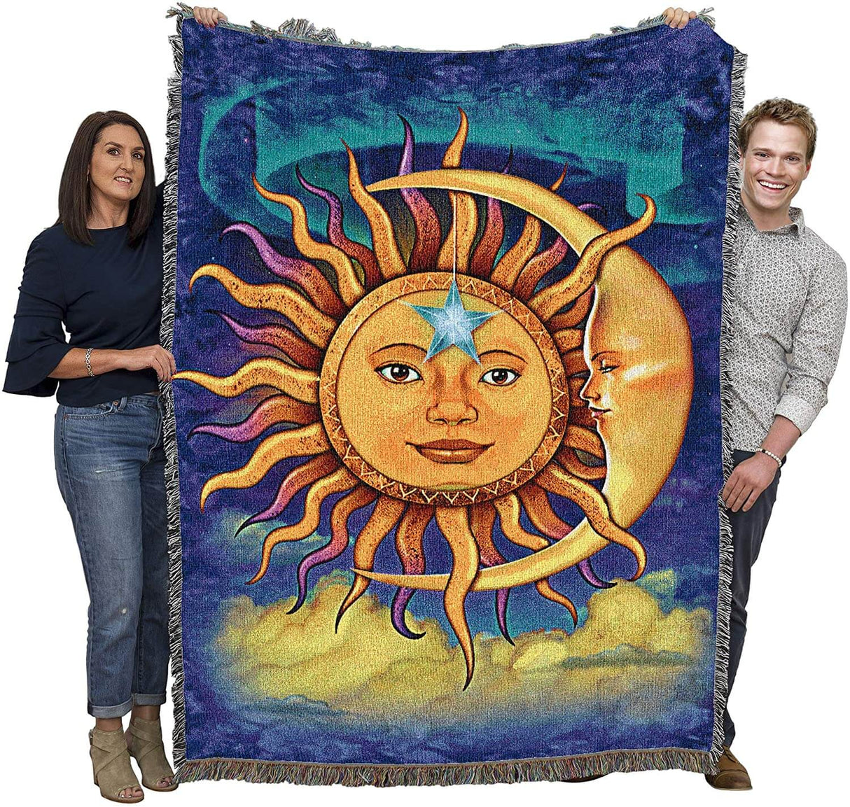 Sun Moon Tapestry Blanket