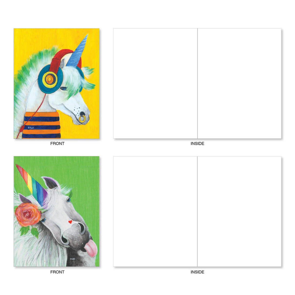 Wacky Unicorns Mini Note Cards