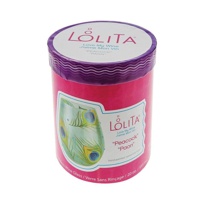 Packaging in Lolita cylinder box for peacock stemless wineglass