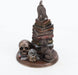 Moral High Ground figurine showing the cats and books, crystal ball and skull