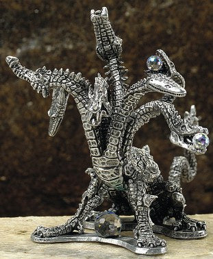 7 Headed Hydra Pewter Dragon Figurine