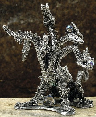 7 Headed Hydra Pewter Dragon  Figurine