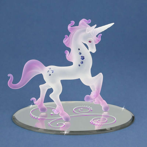 Frosted Glass Magical Unicorn Figurine