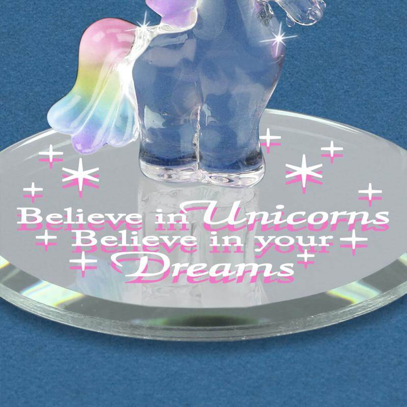 Glass Believe in Unicorns Figurine