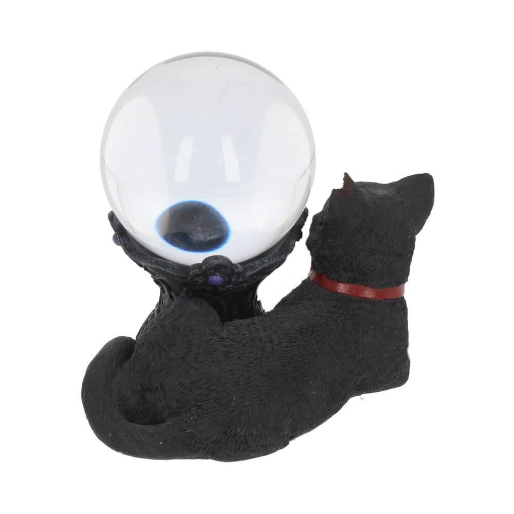 Back of black cat crystal ball holder