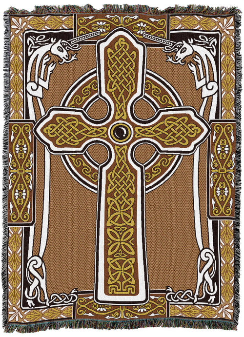 Celtic Unicorn Cross Tapestry Blanket