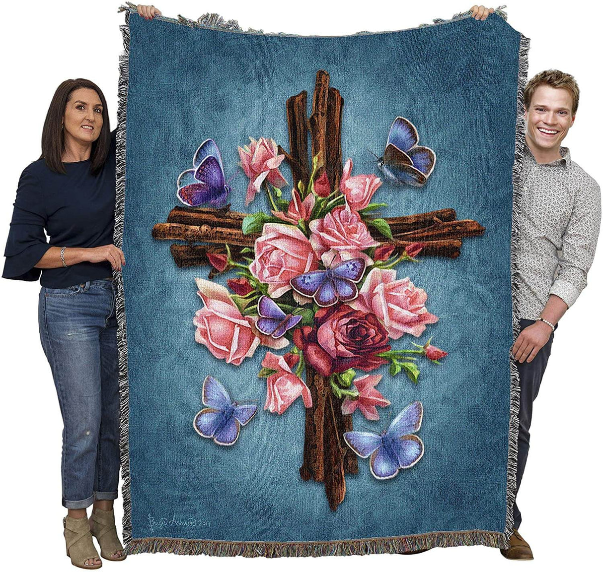 Butterfly Cross Tapestry Blanket