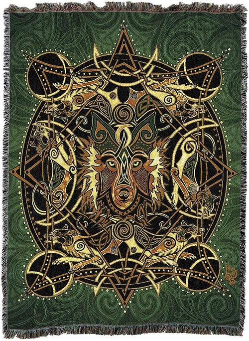 Wolf Moon Tapestry Blanket