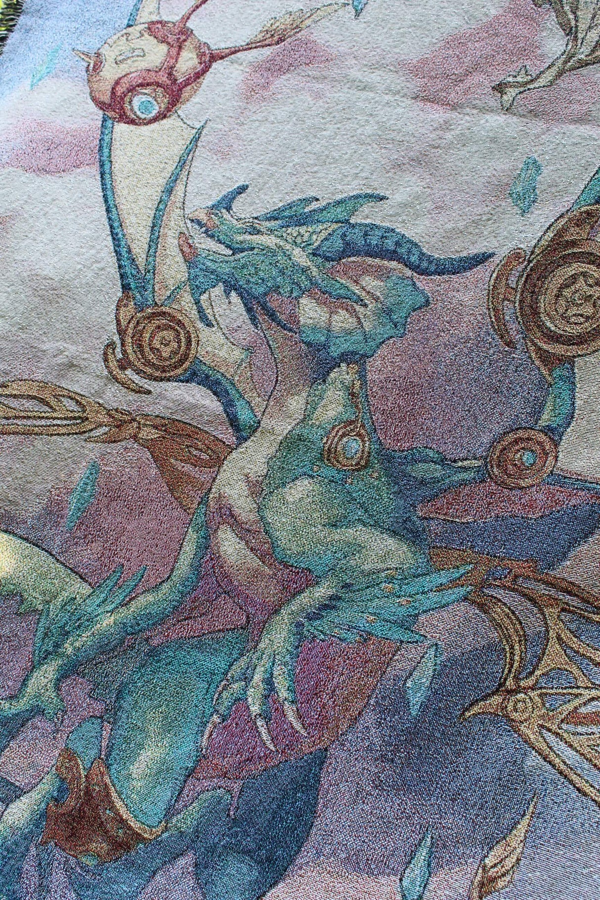 Blue Steampunk dragon closeup
