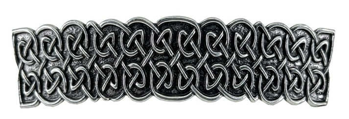 Pewter hairclip with repeating Picktish knot design
