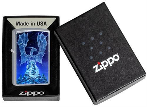 Winter Spirit Dragon Zippo lighter with box