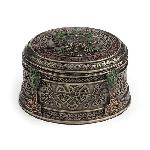 Acorn Tree Greenman Celtic Trinket Box