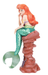 Disney's Ariel, the Little Mermaid, sits and ponders. She has a shiny metallic tail and bright red hair.