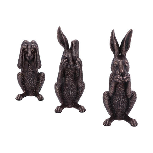 Three Wise Hares Figurines