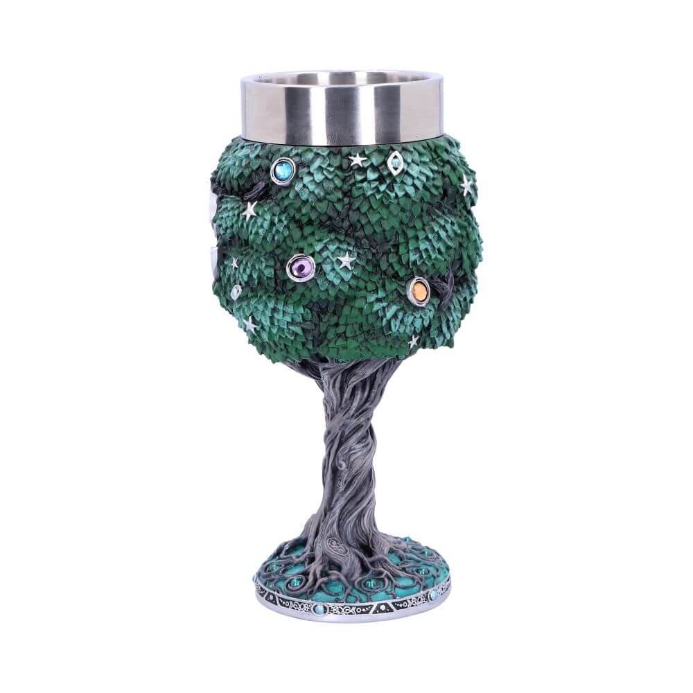Back of the Tree of Life goblet showing leaves and jewels