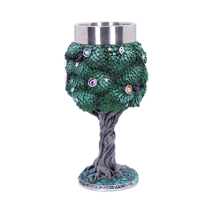 Back of the Tree of Life goblet showing leaves and jewels