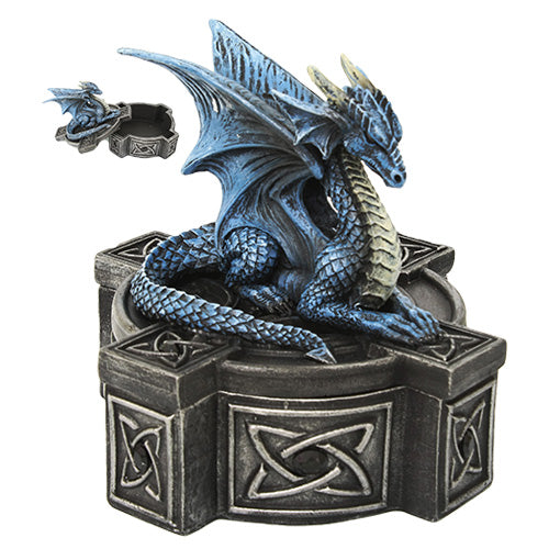 Blue Celtic Dragon Box Figurine