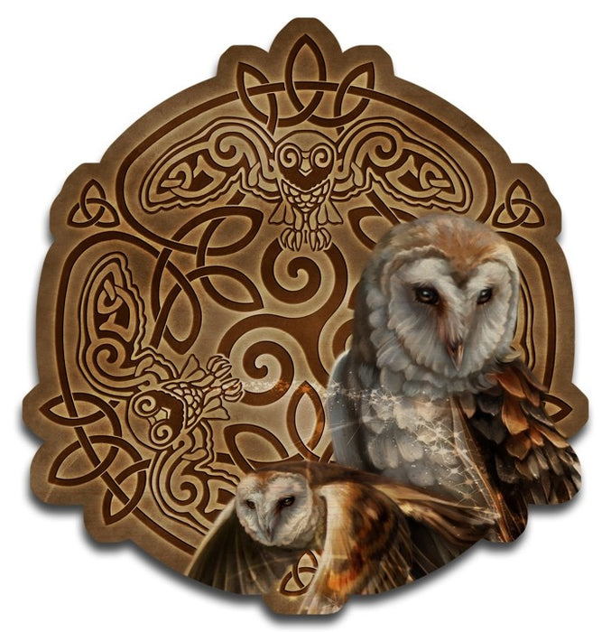 Celtic Owl Wood Wall Plaque