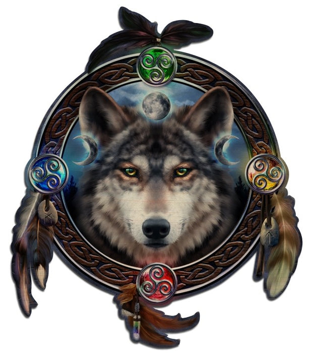 Celtic Wolf Guide Wood Wall Plaque