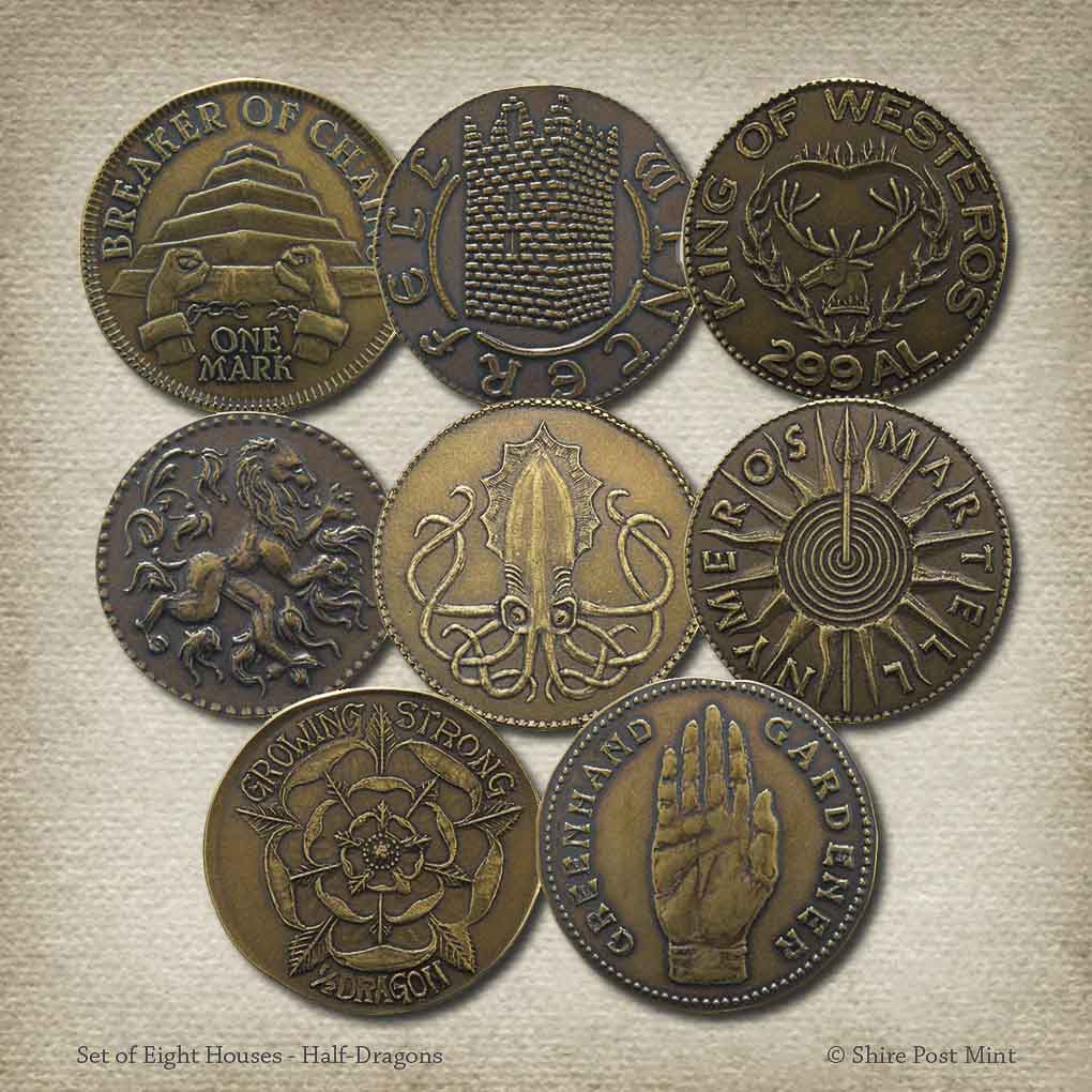Westeros House Half-Dragon Coin Set