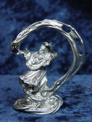 Crystal Spell Wizard Pewter Figurine