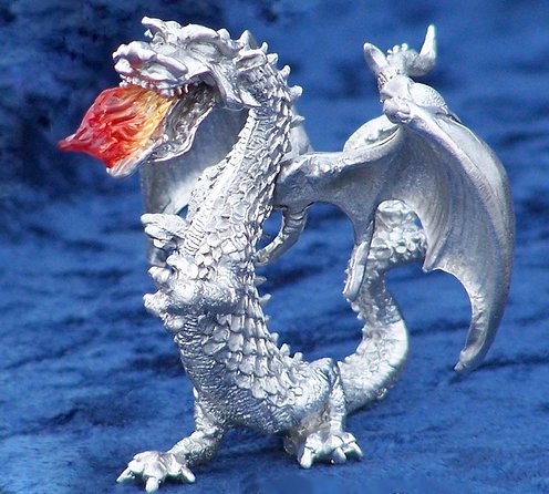Dragon with Flame Figurine