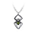 Necklace with spider pendant with green gem