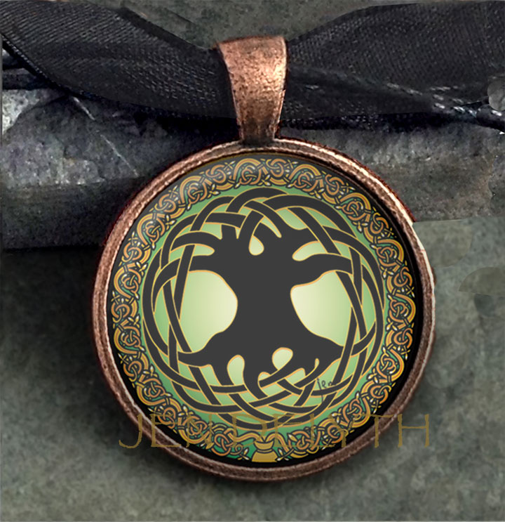 Glass Domed Tree of Life Pendant