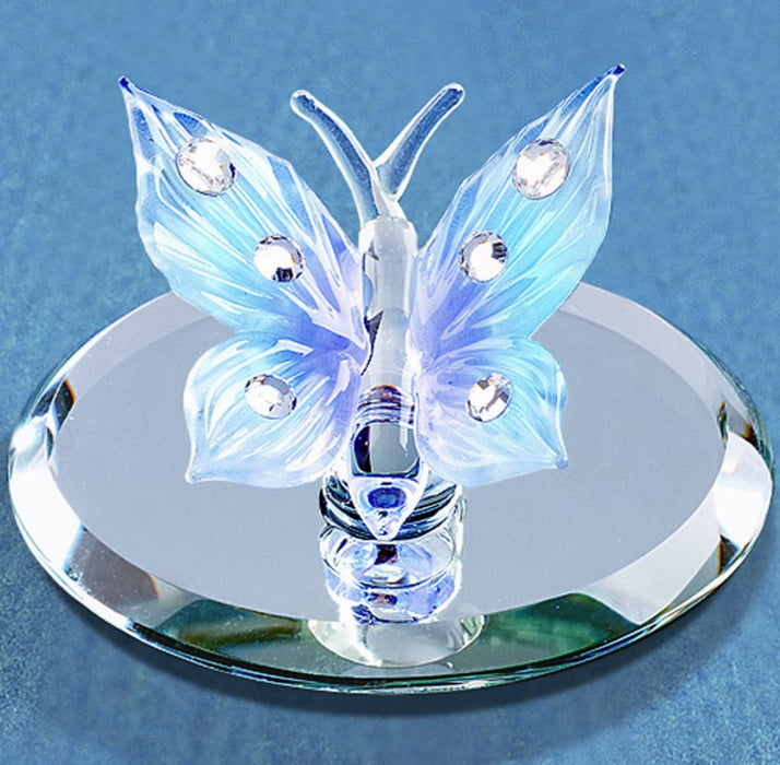 Glass Jeweled Butterfly Figurine