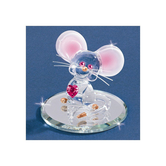Glass Too Cute Mouse Figurine