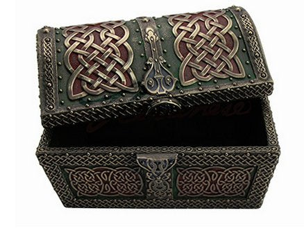 Decorative box with Celtic knot patterns