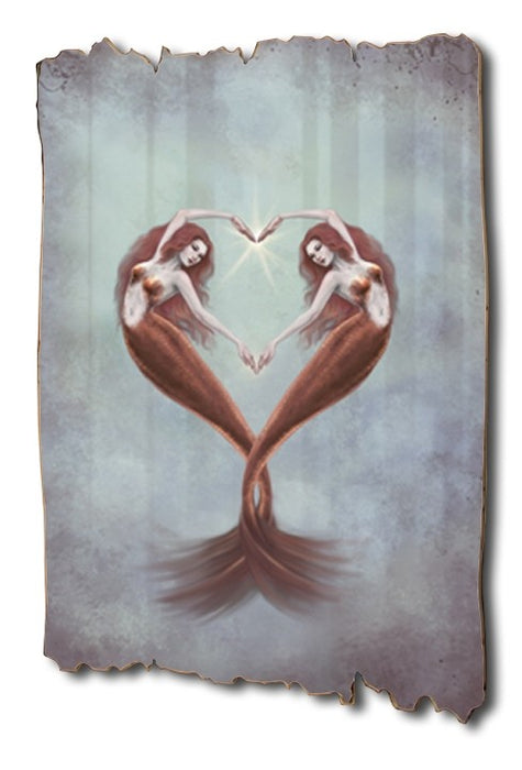 Heart Dance Tattered Wood Print