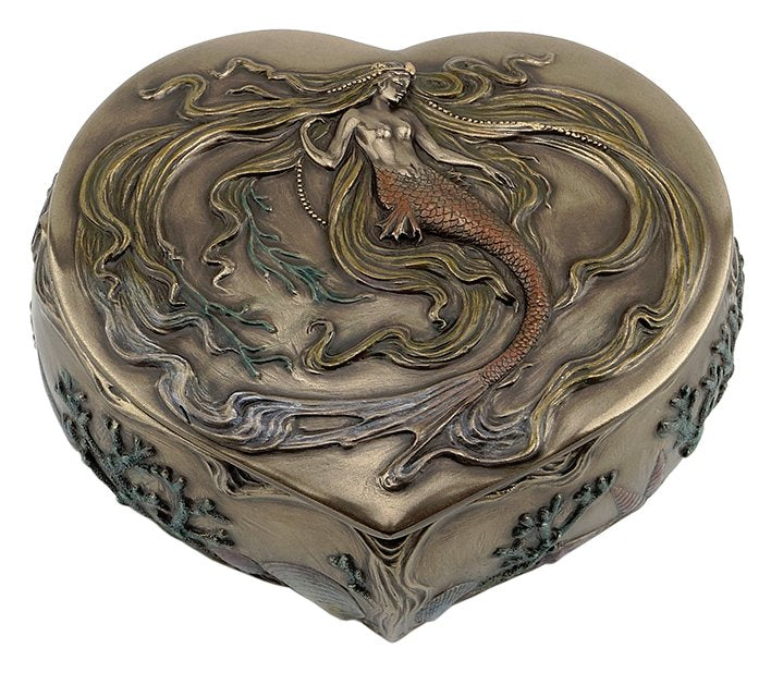 Heart-Shaped Mermaid Jewelry Box