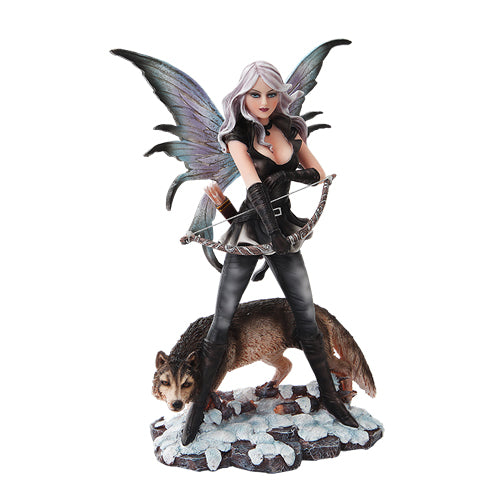 Hunting Fairy with Wolf Figurine